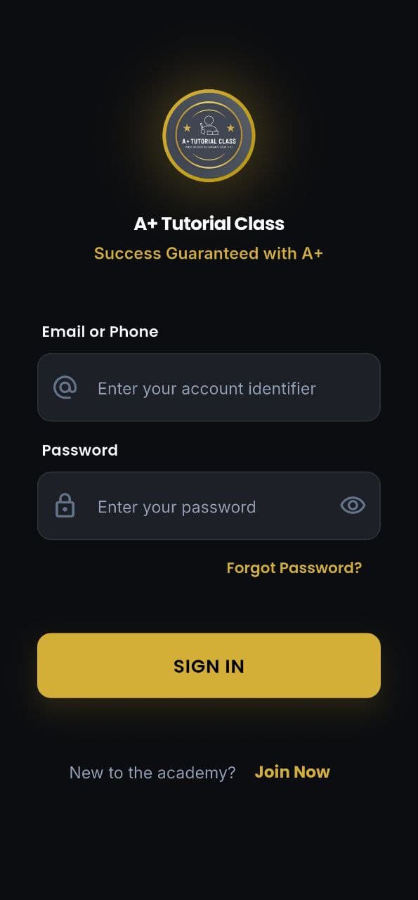 A+ Student sample UI screen 1