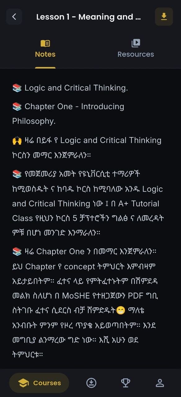A+ Student sample UI screen 4